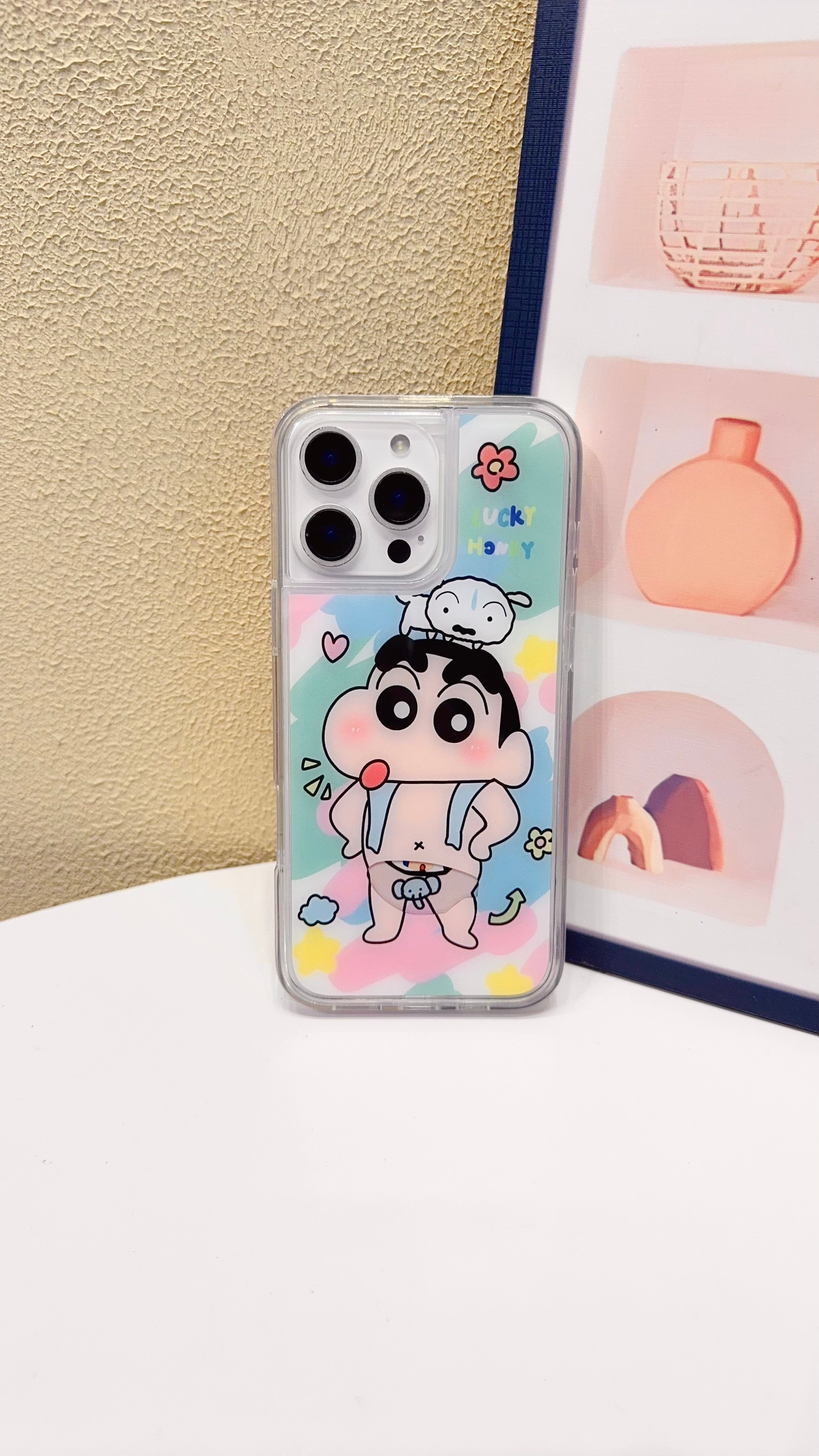 Cute Cartoon Character iPhone Case – Clear Protective Cover with Pastel Aesthetic