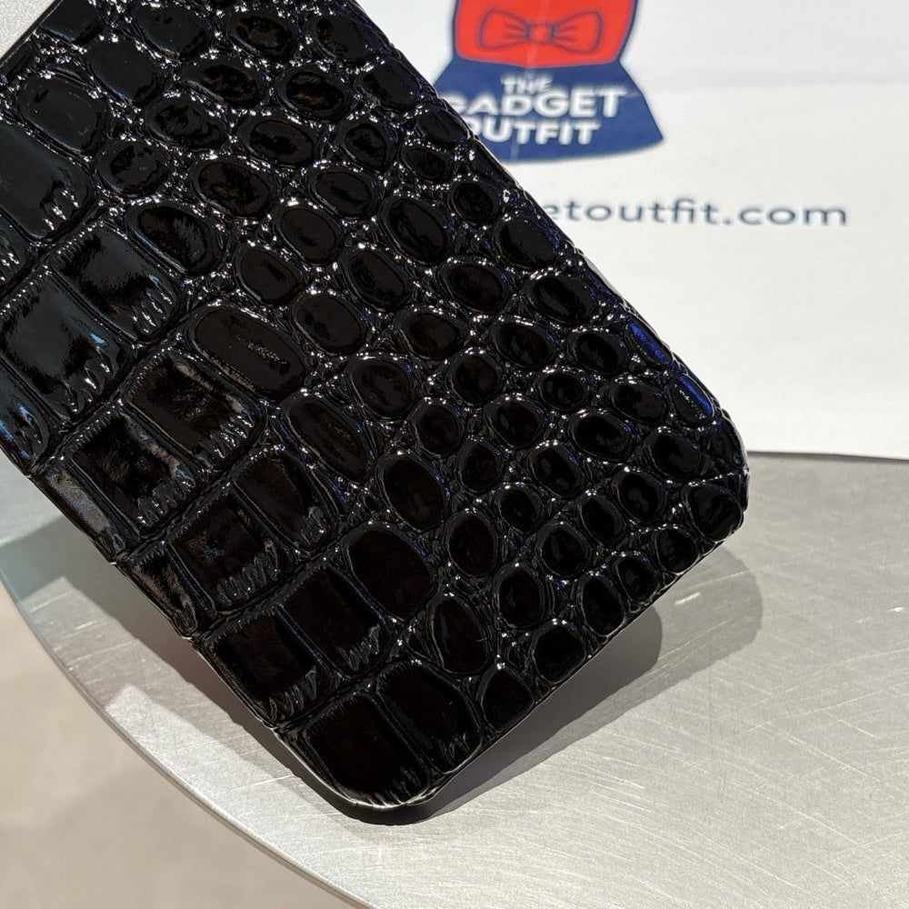Shadow Croc iPhone Case – Glossy Black Statement Cover