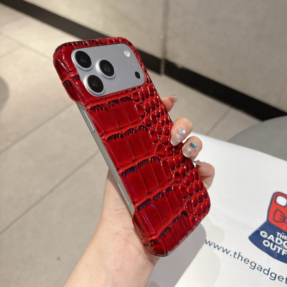Ruby Croc iPhone Case – Striking Red Texture with Luxury Appeal
