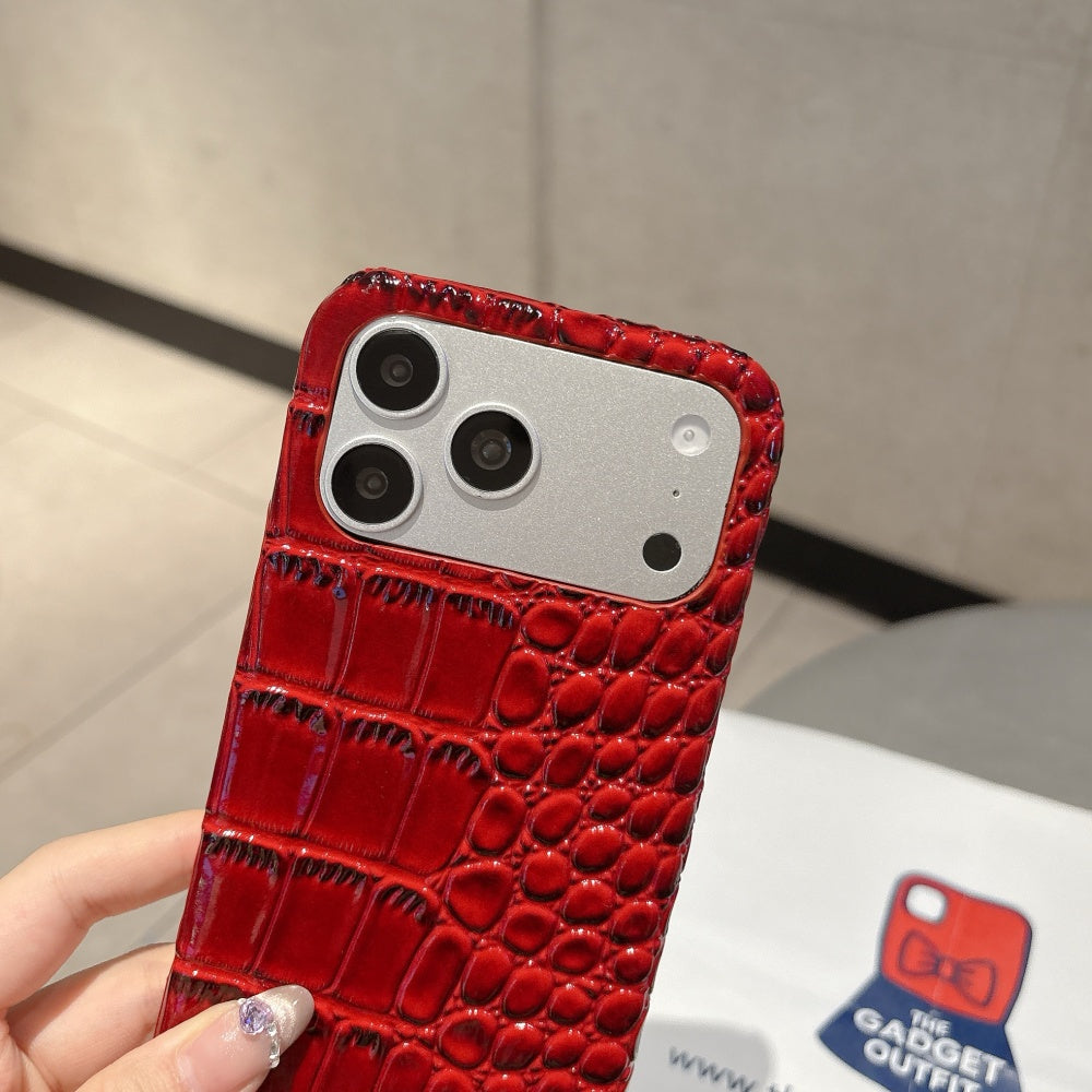 Ruby Croc iPhone Case – Striking Red Texture with Luxury Appeal