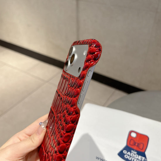 Ruby Croc iPhone Case – Striking Red Texture with Luxury Appeal