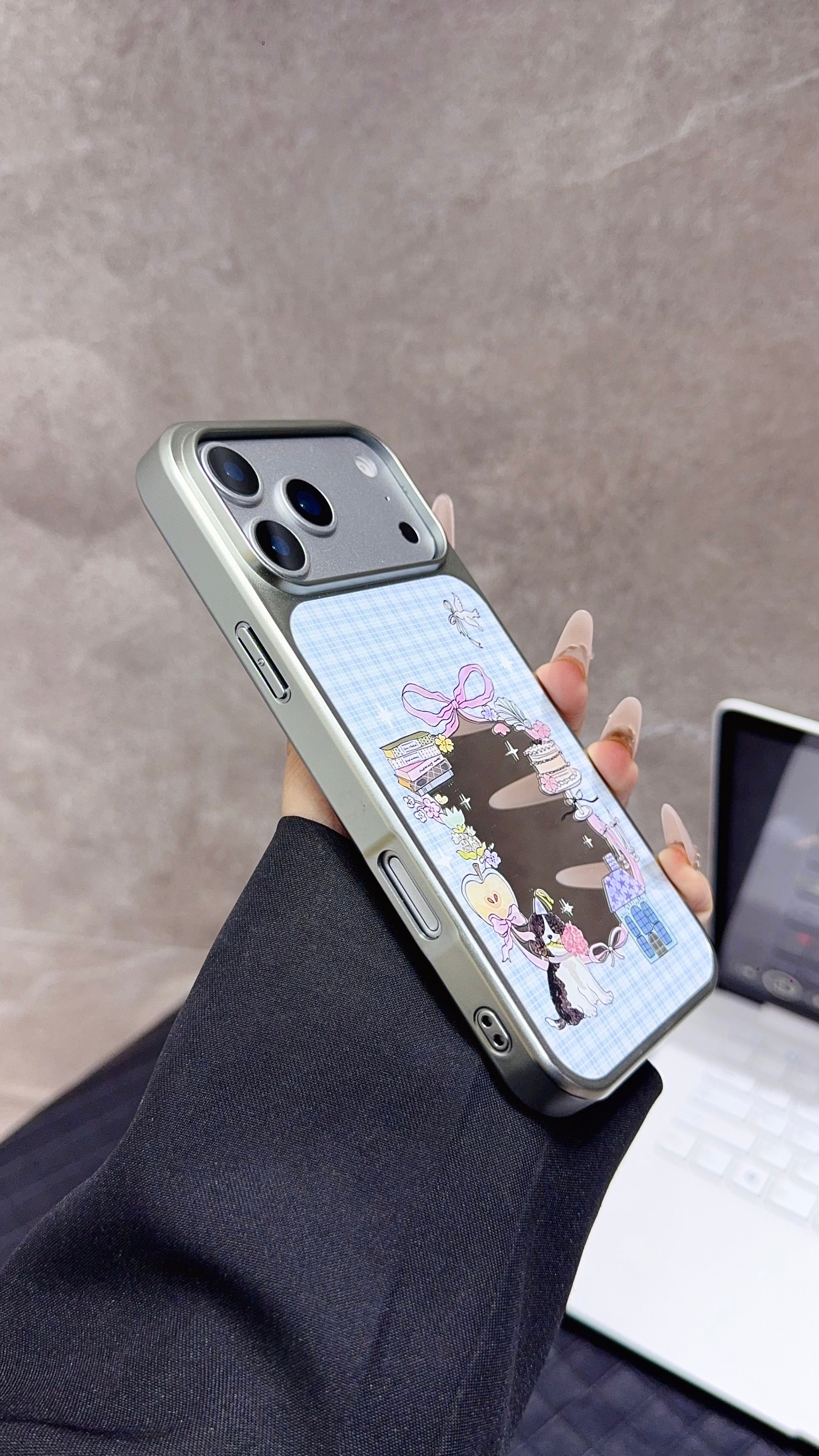 Cute Animal Phone Case With Flowers And Ribbons