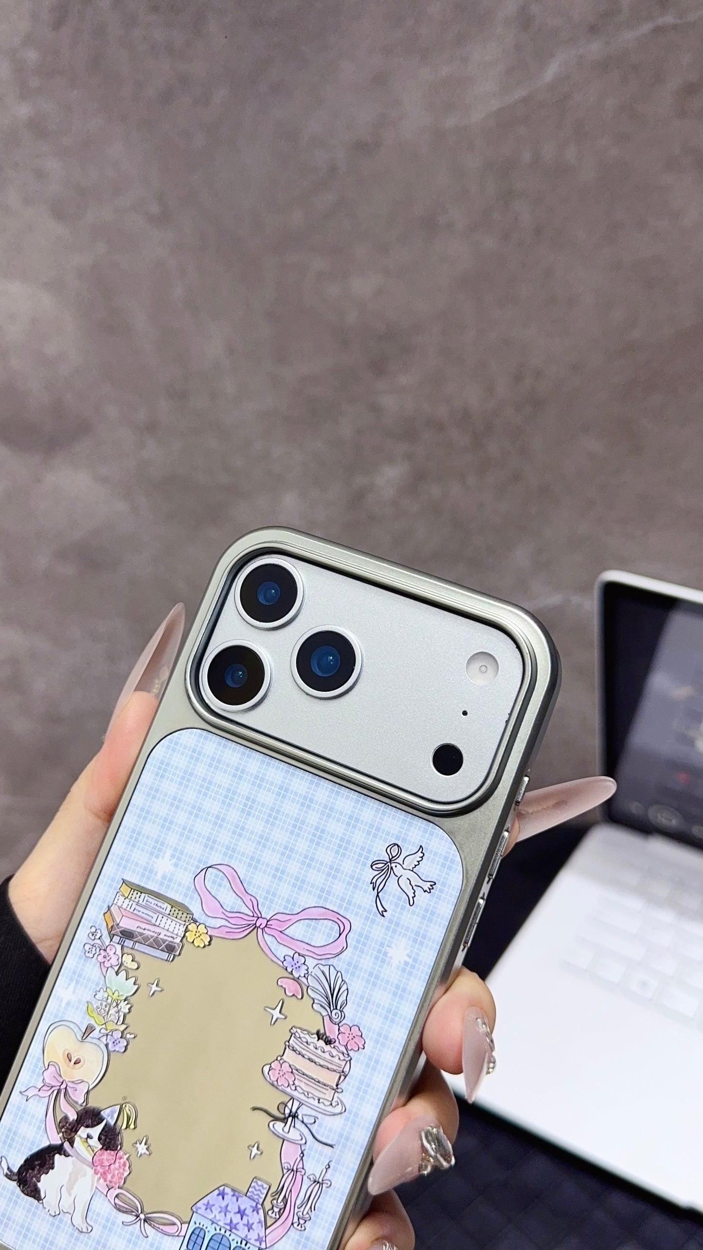 Cute Animal Phone Case With Flowers And Ribbons