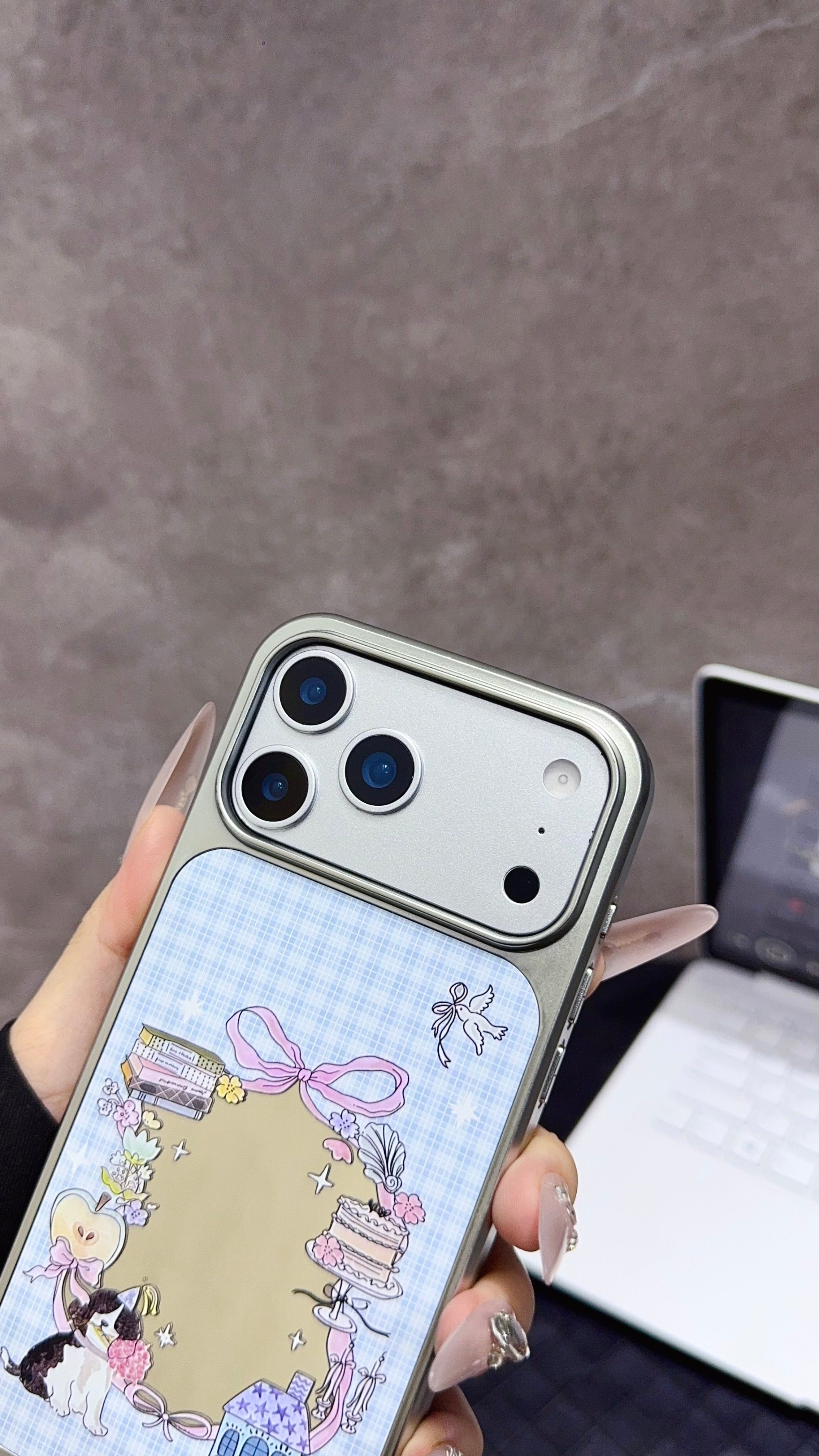 Cute Animal Phone Case With Flowers And Ribbons