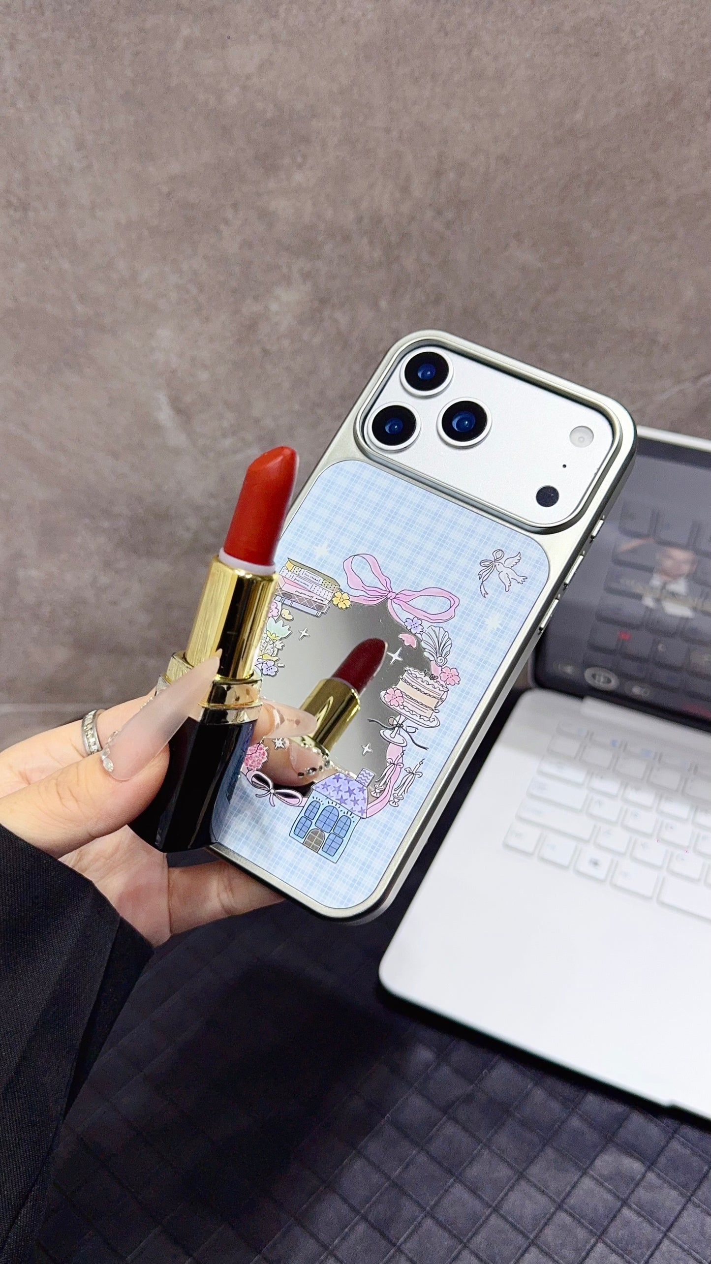 Cute Animal Phone Case With Flowers And Ribbons