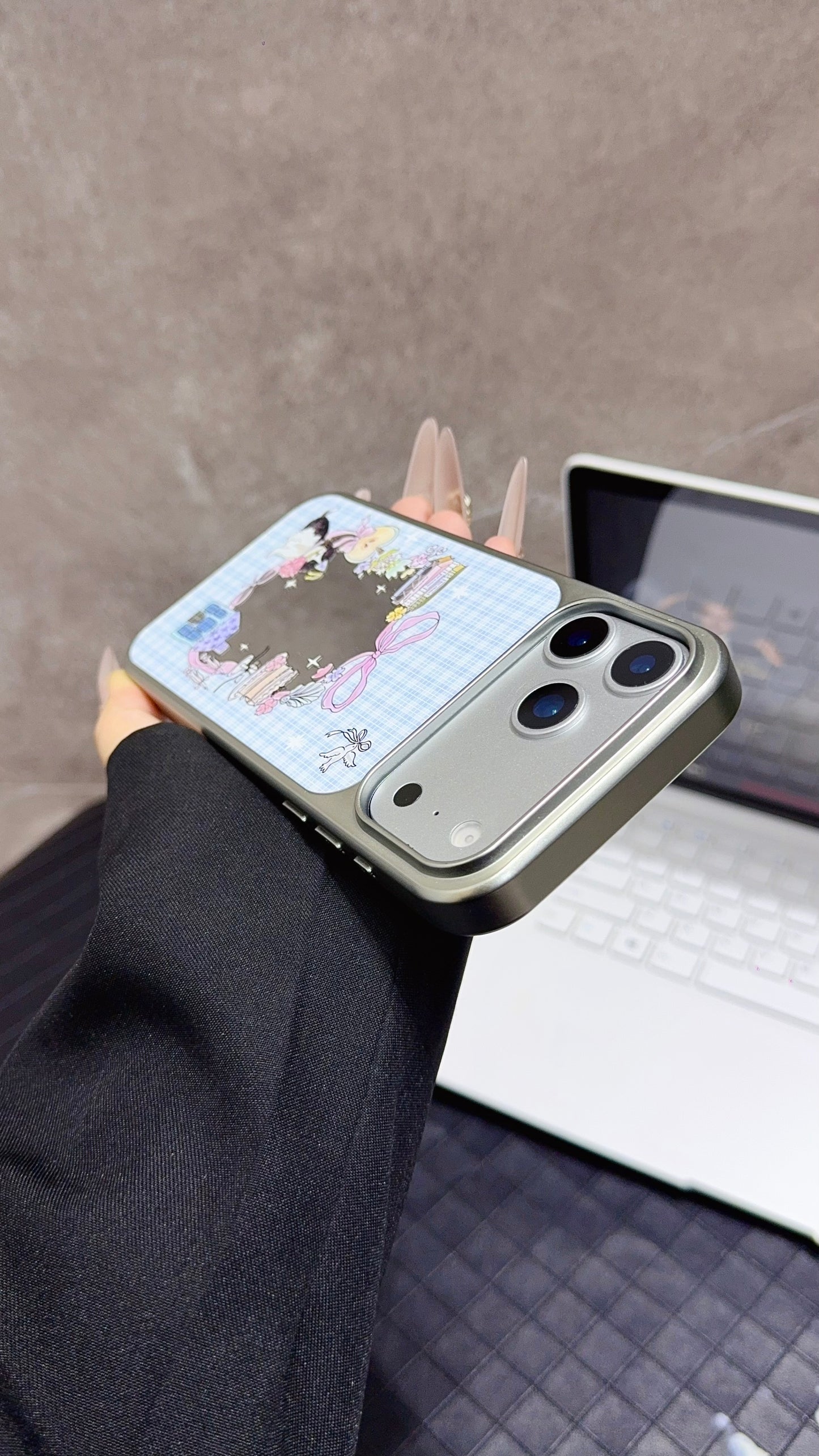 Cute Animal Phone Case With Flowers And Ribbons