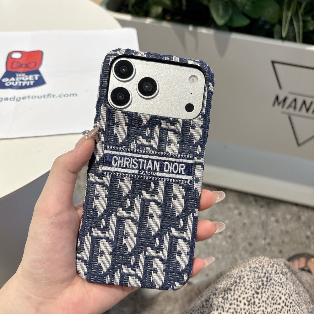 Heritage Blue Fabric iPhone Case – Signature Woven Design with Premium Feel