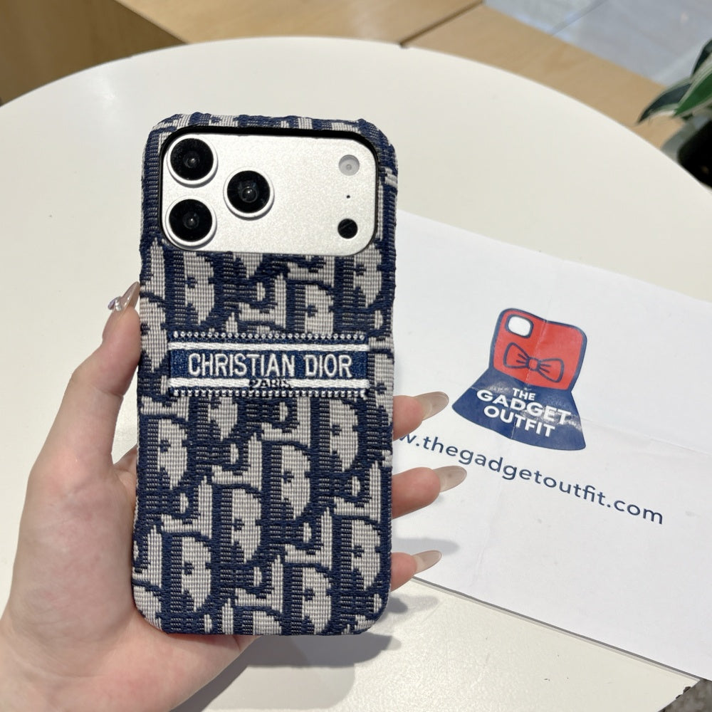 Heritage Blue Fabric iPhone Case – Signature Woven Design with Premium Feel