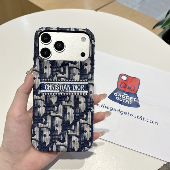 Heritage Blue Fabric iPhone Case – Signature Woven Design with Premium Feel