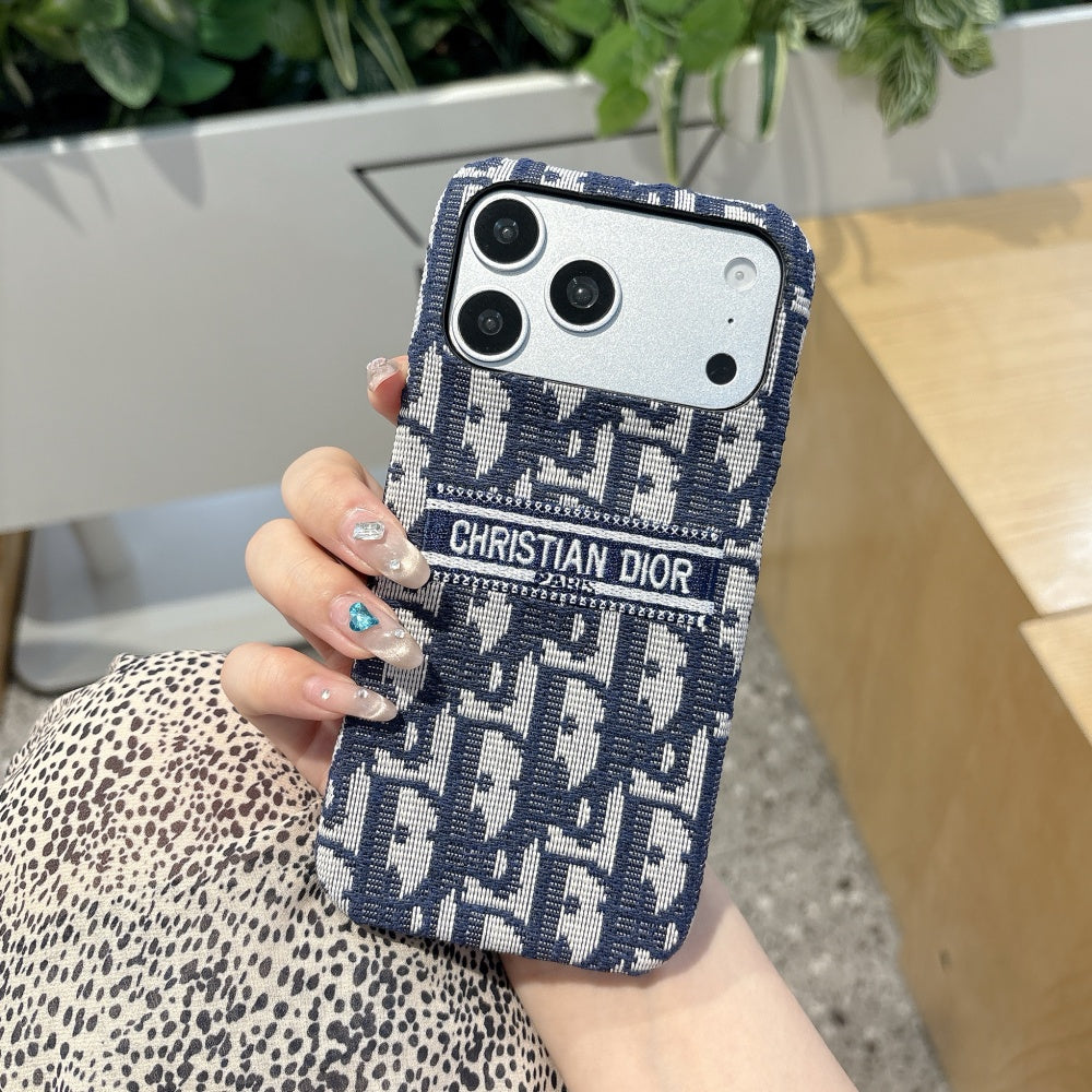 Heritage Blue Fabric iPhone Case – Signature Woven Design with Premium Feel