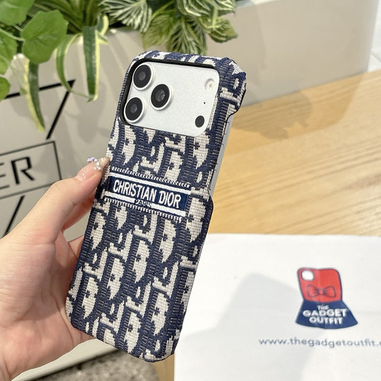 Heritage Blue Fabric iPhone Case – Signature Woven Design with Premium Feel