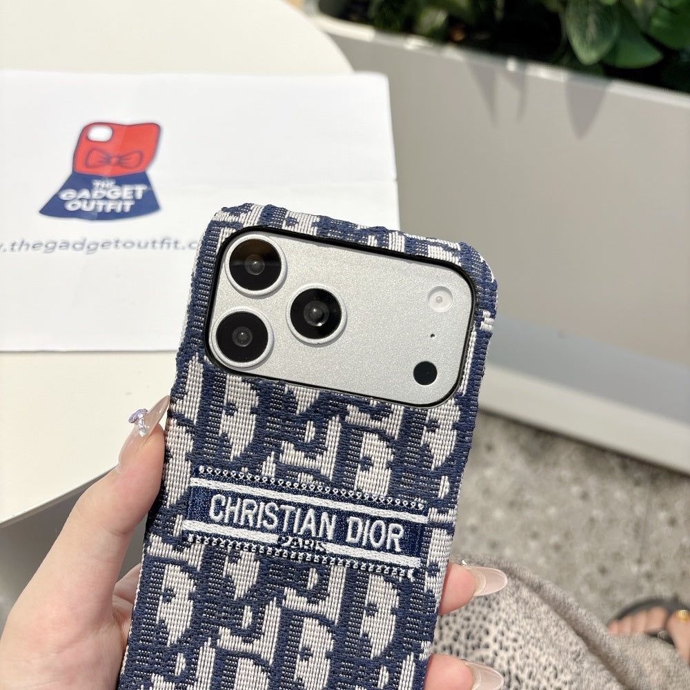 Heritage Blue Fabric iPhone Case – Signature Woven Design with Premium Feel