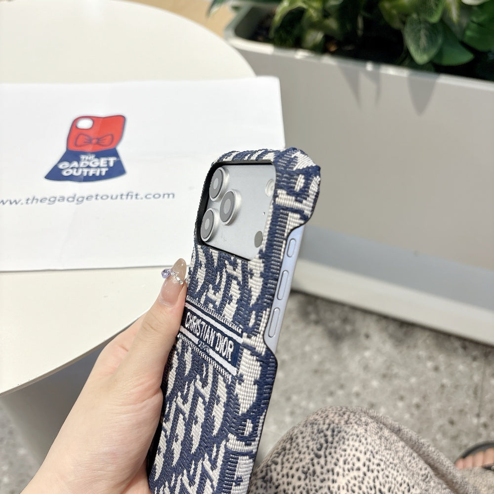 Heritage Blue Fabric iPhone Case – Signature Woven Design with Premium Feel