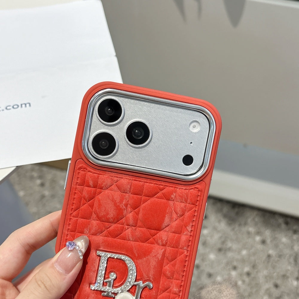 Red Quilted Camera Ring Case with Glossy Finish