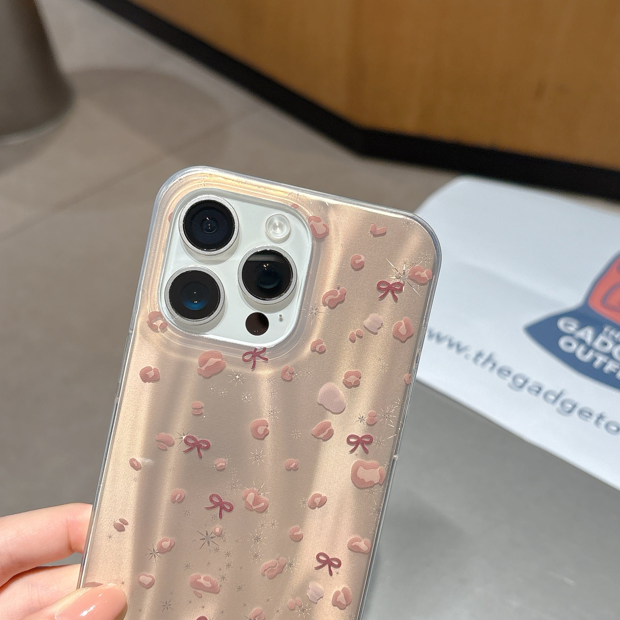 Blush Bow & Heart Clear iPhone Case – Chic, Cute & Everyday Shine