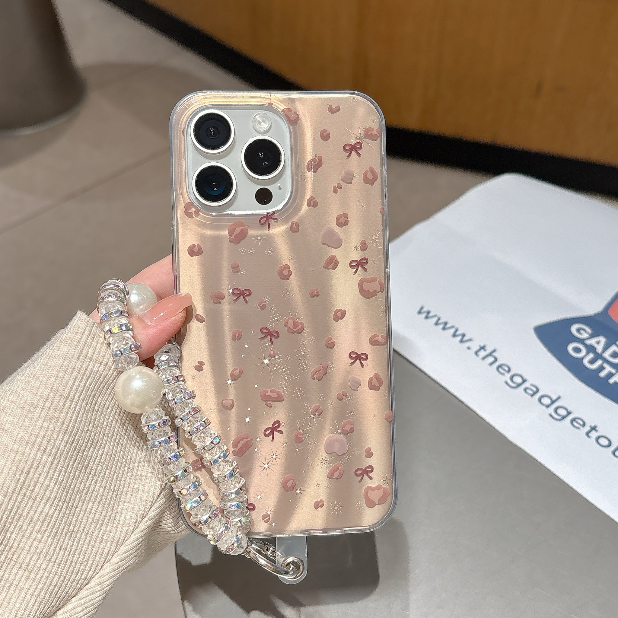 Blush Bow & Heart Clear iPhone Case – Chic, Cute & Everyday Shine