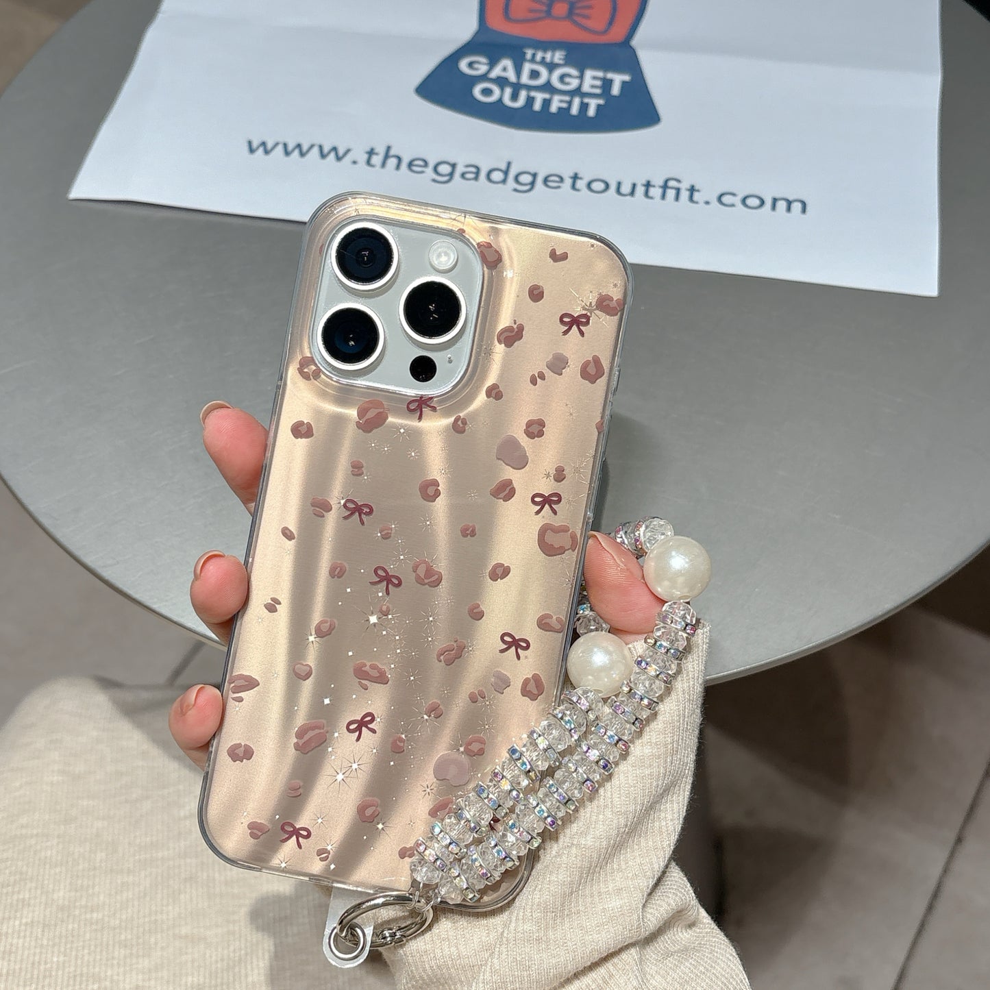 Blush Bow & Heart Clear iPhone Case – Chic, Cute & Everyday Shine