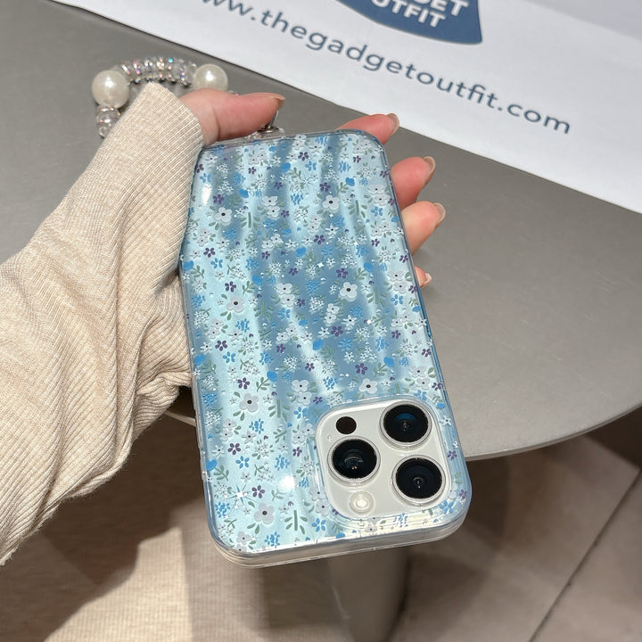 Fresh Blue Flower iPhone Case – Cute Nature Print with Gloss Touch & Trendy Look