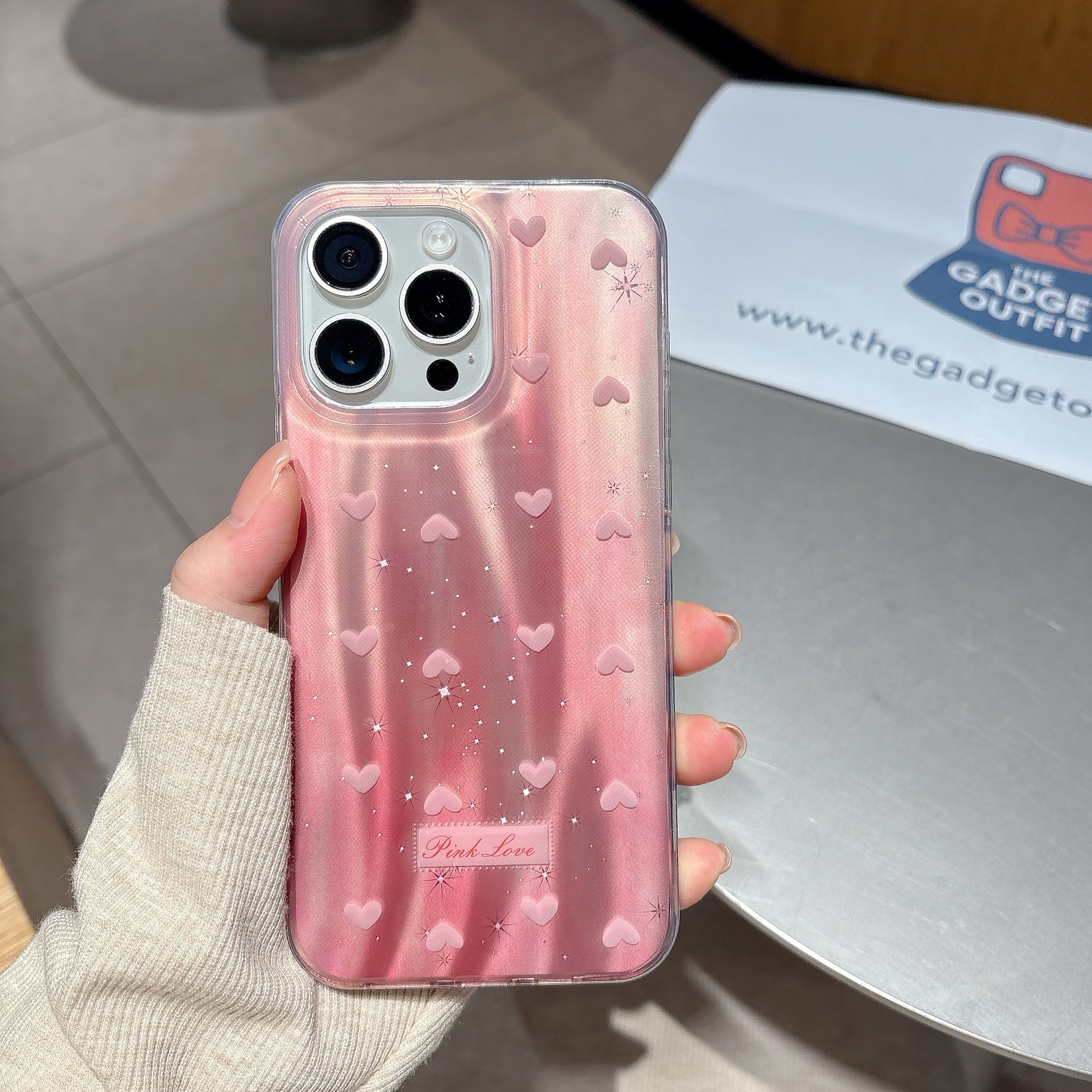 Glamorous Pink Heart iPhone Cover for Trendy Everyday Style