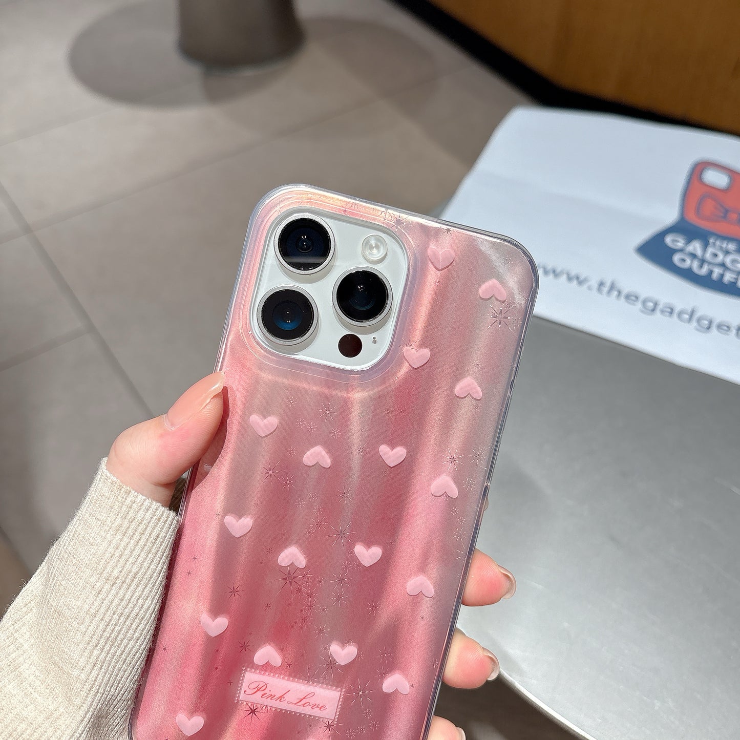 Glamorous Pink Heart iPhone Cover for Trendy Everyday Style