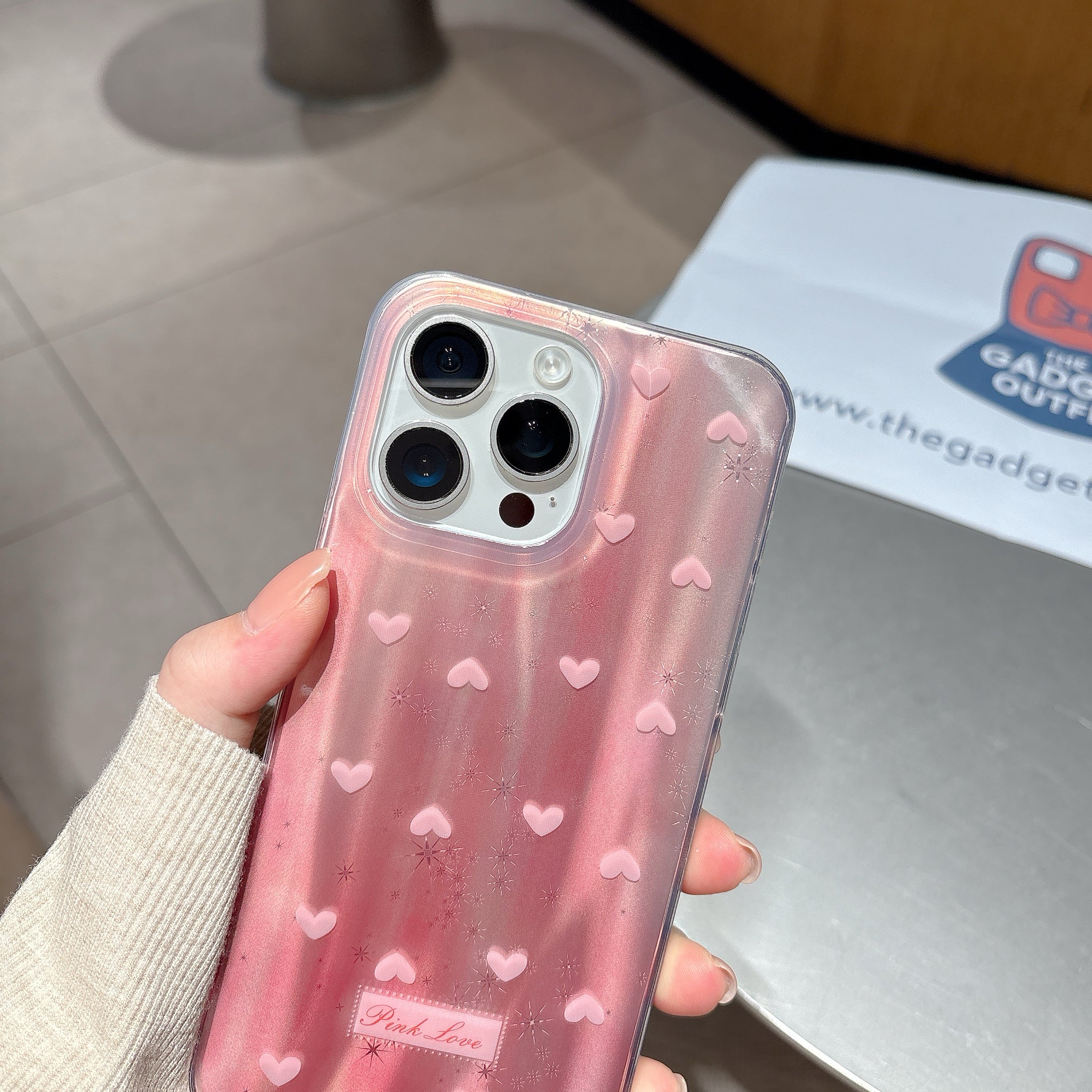 Glamorous Pink Heart iPhone Cover for Trendy Everyday Style