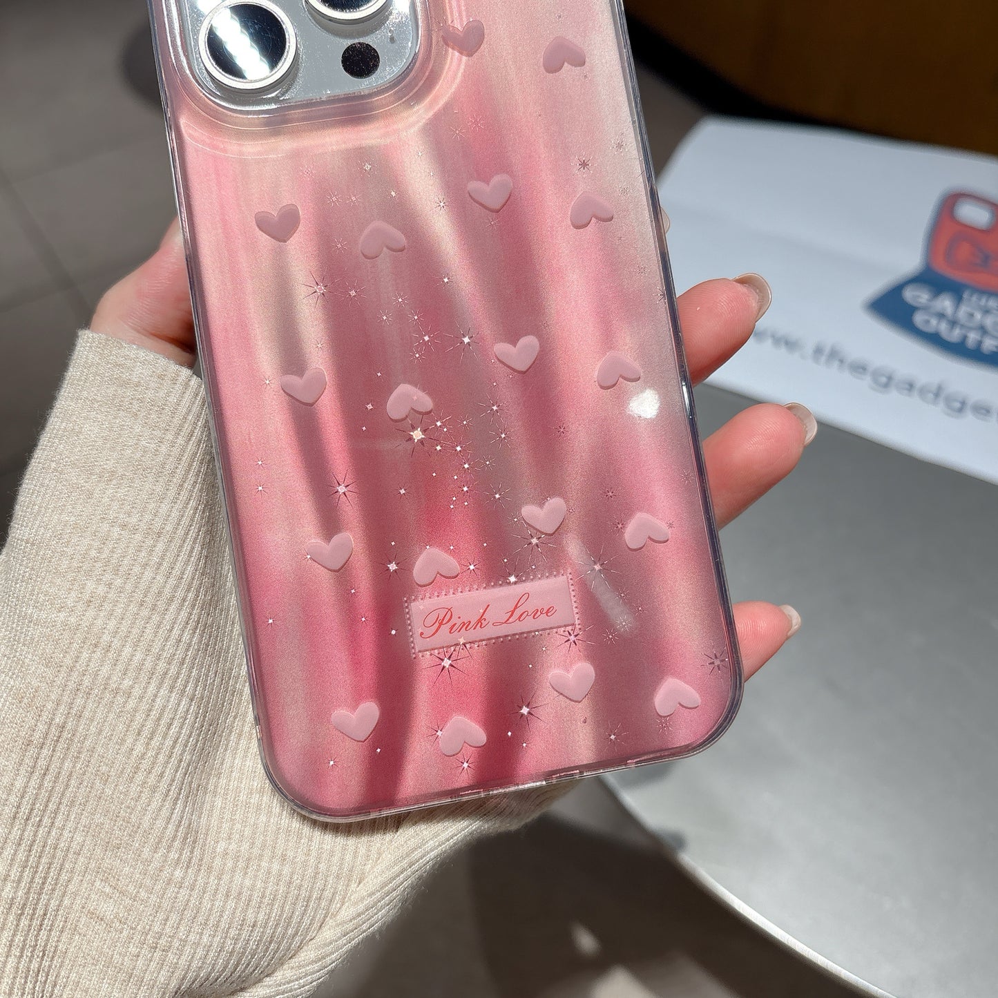 Glamorous Pink Heart iPhone Cover for Trendy Everyday Style