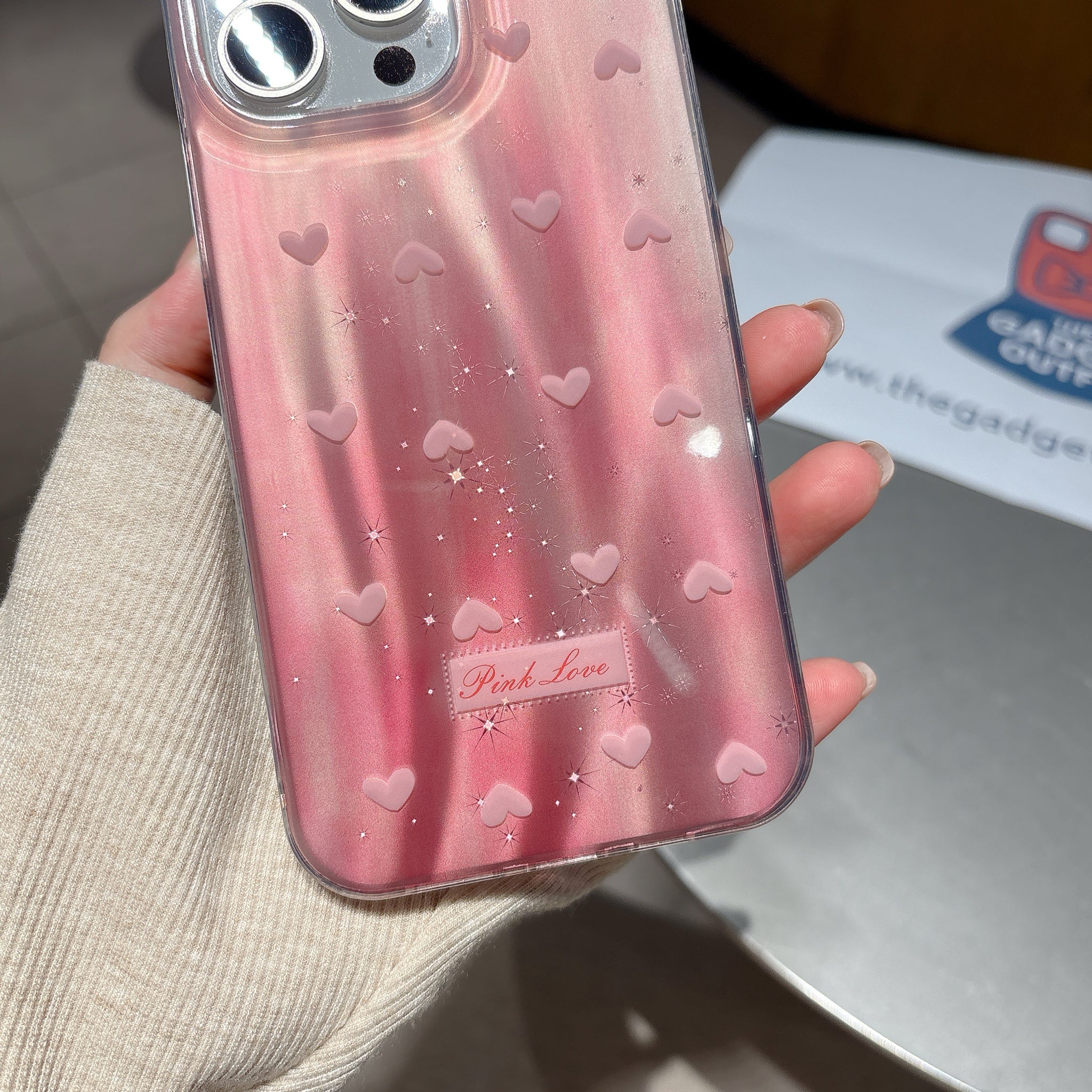 Glamorous Pink Heart iPhone Cover for Trendy Everyday Style