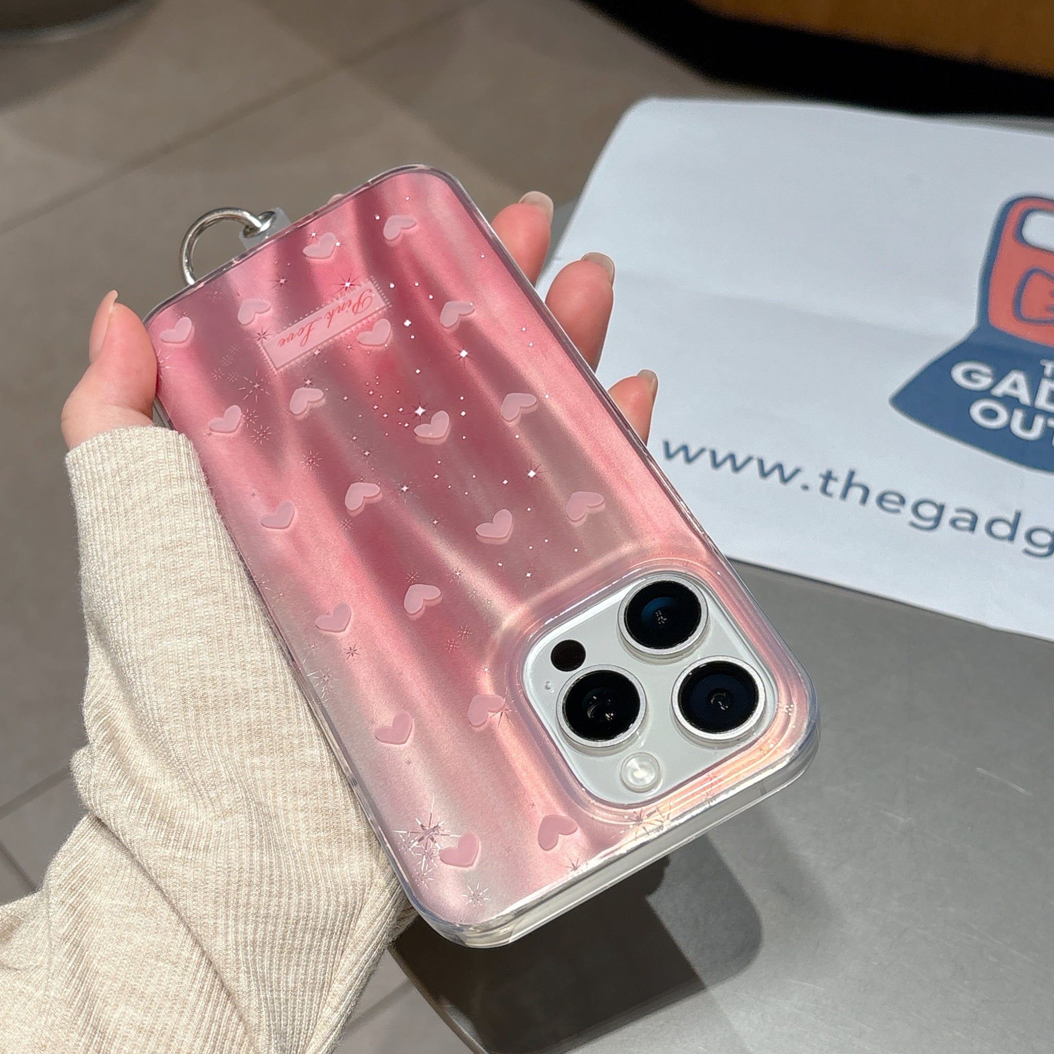 Glamorous Pink Heart iPhone Cover for Trendy Everyday Style