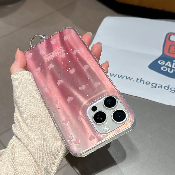 Glamorous Pink Heart iPhone Cover for Trendy Everyday Style