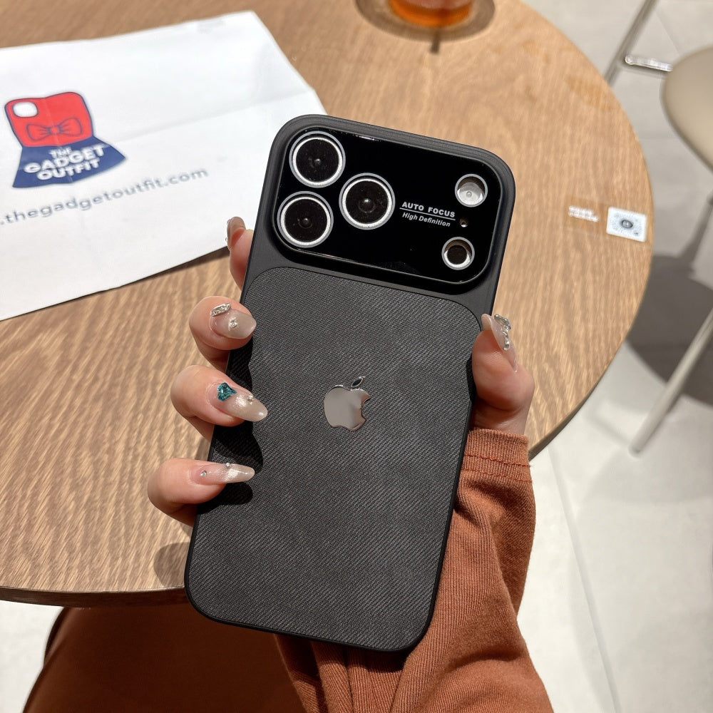 Midnight Carbon Shield iPhone Case – Sleek Black Cover with Modern Camera Frame Design