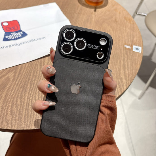 Midnight Carbon Shield iPhone Case – Sleek Black Cover with Modern Camera Frame Design