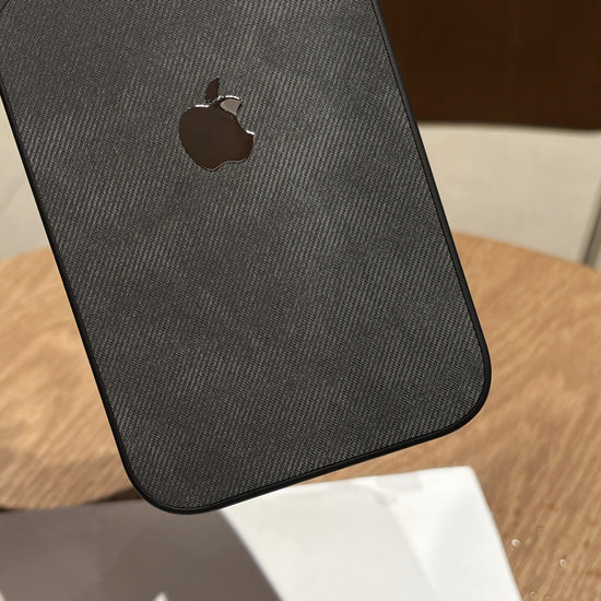 Midnight Carbon Shield iPhone Case – Sleek Black Cover with Modern Camera Frame Design