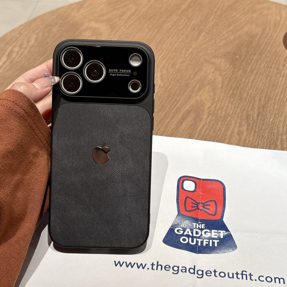 Midnight Carbon Shield iPhone Case – Sleek Black Cover with Modern Camera Frame Design