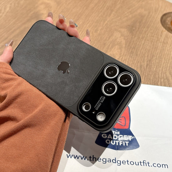Midnight Carbon Shield iPhone Case – Sleek Black Cover with Modern Camera Frame Design