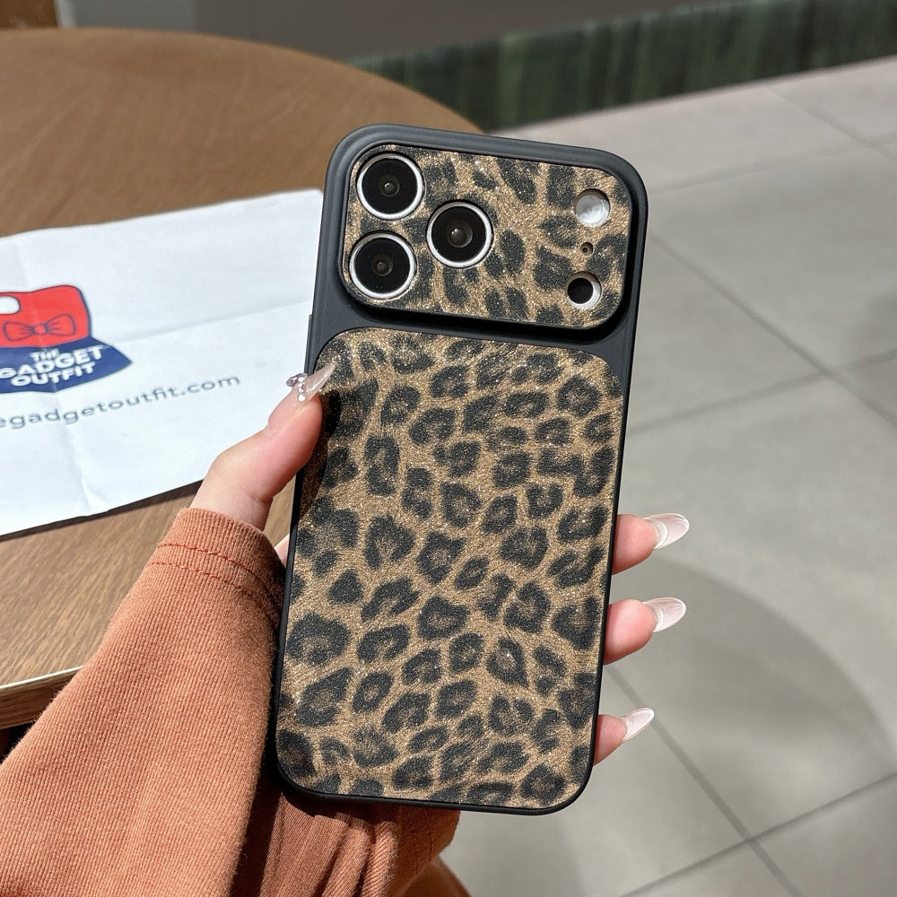 Wild Luxe Glitter Leopard iPhone Case with Black Wrist Strap – Bold Fashion Edition