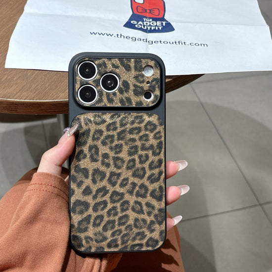 Wild Luxe Glitter Leopard iPhone Case with Black Wrist Strap – Bold Fashion Edition