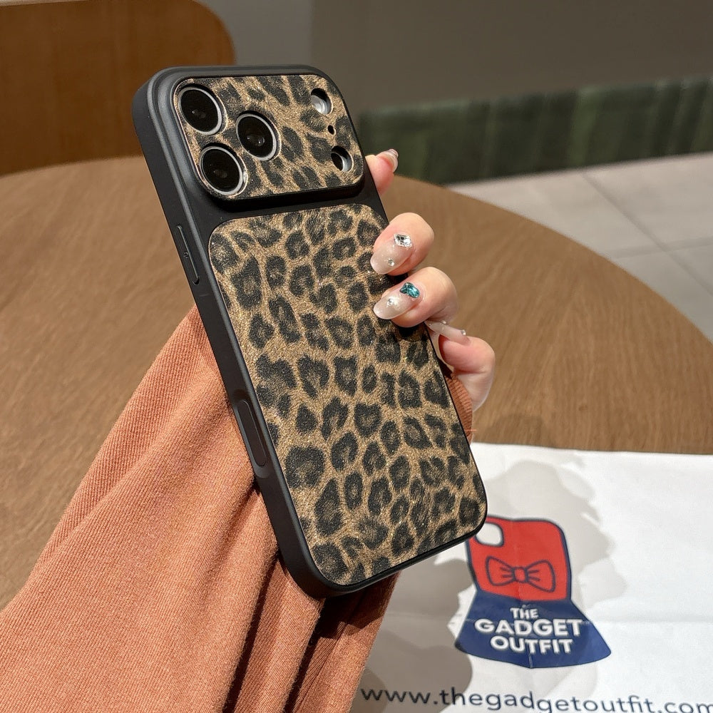 Wild Luxe Glitter Leopard iPhone Case with Black Wrist Strap – Bold Fashion Edition