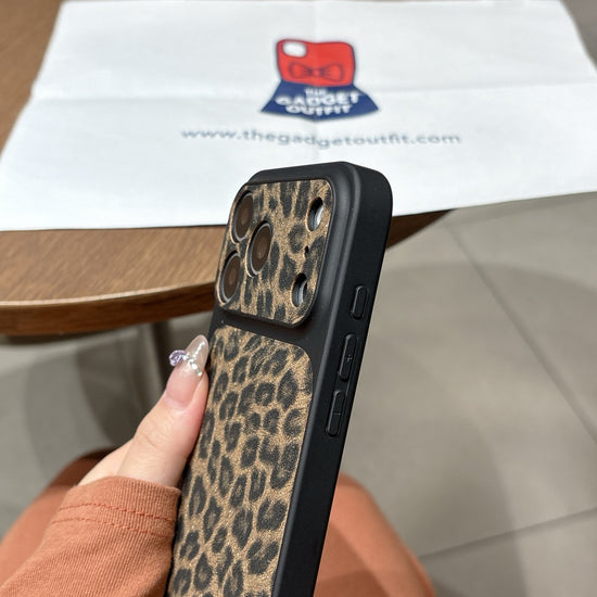 Wild Luxe Glitter Leopard iPhone Case with Black Wrist Strap – Bold Fashion Edition