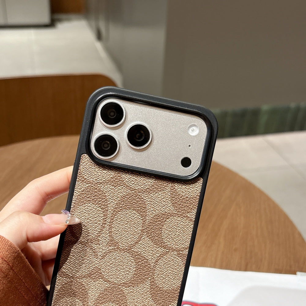 Sand Beige Monogram iPhone Case – Elegant Pattern with Premium Finish