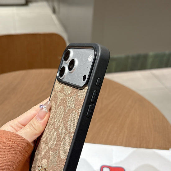 Sand Beige Monogram iPhone Case – Elegant Pattern with Premium Finish