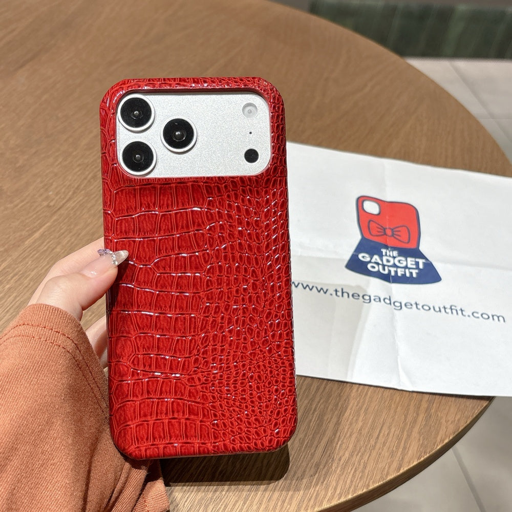 Luxe Crimson Texture iPhone Case – Bold Everyday Style
