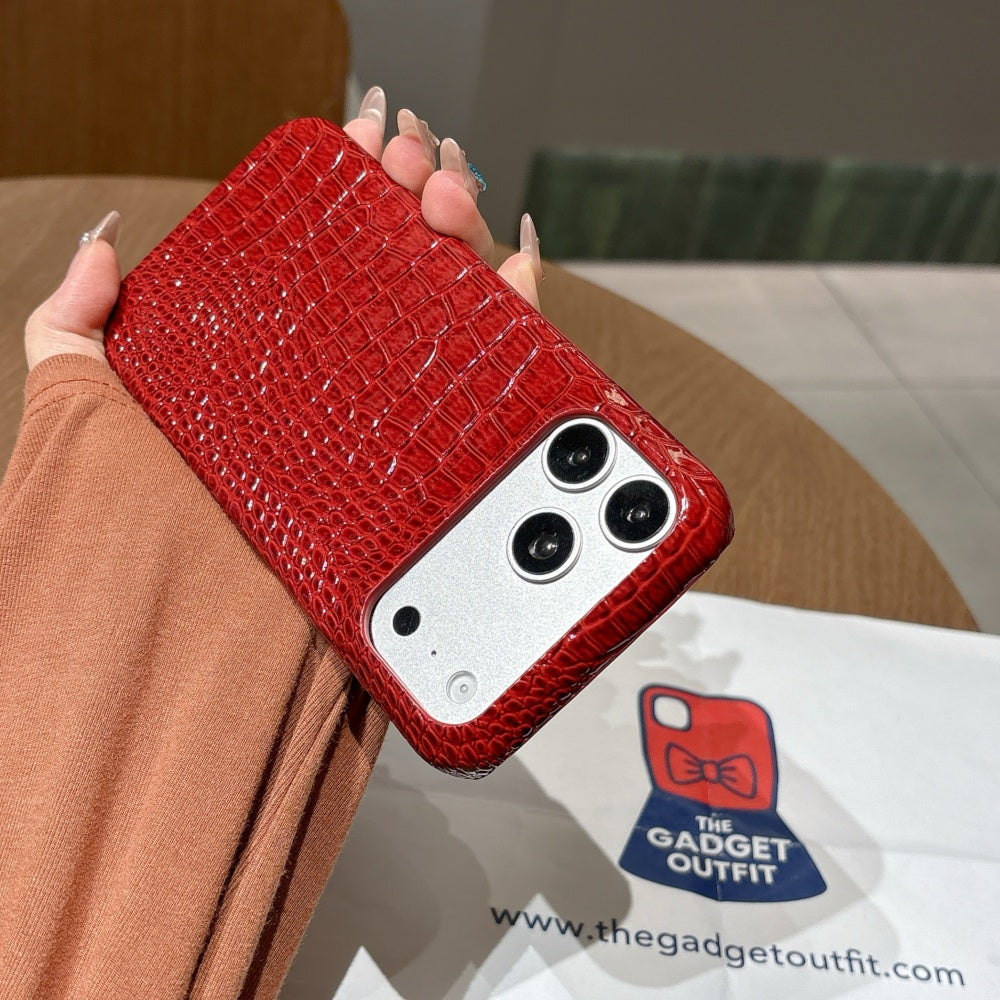 Luxe Crimson Texture iPhone Case – Bold Everyday Style