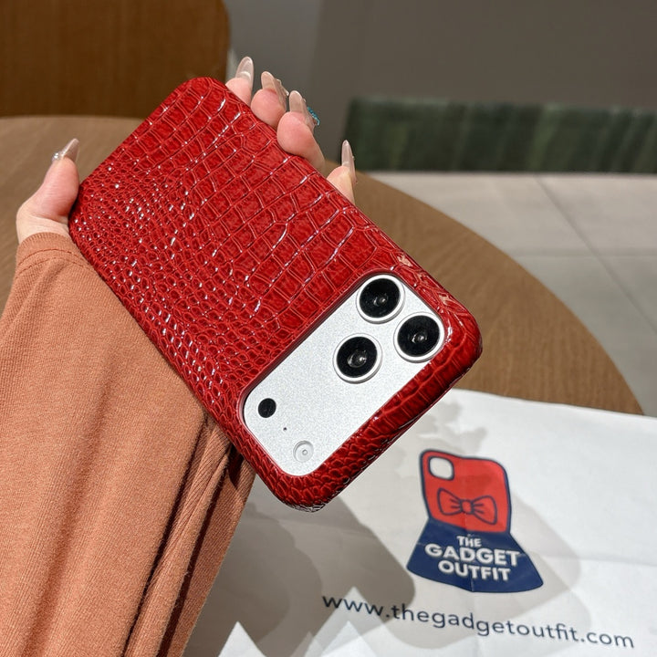 Luxe Crimson Texture iPhone Case – Bold Everyday Style