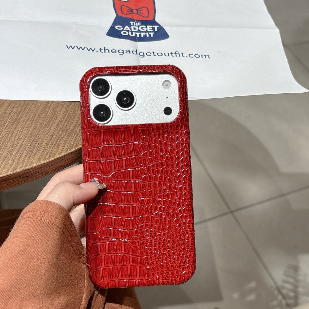 Luxe Crimson Texture iPhone Case – Bold Everyday Style