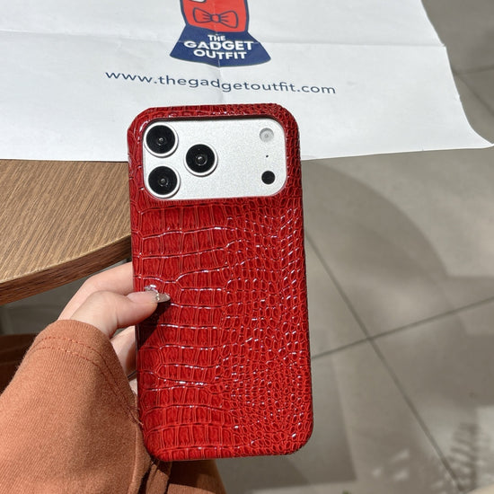 Luxe Crimson Texture iPhone Case – Bold Everyday Style