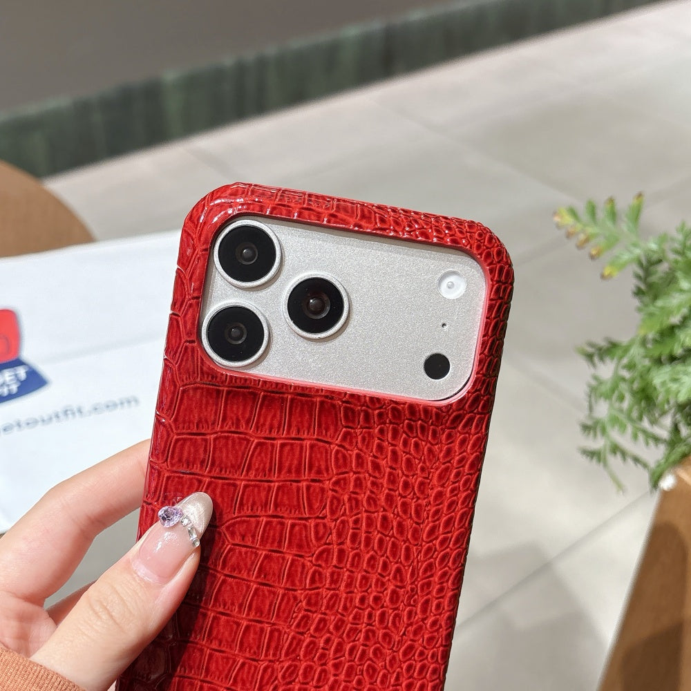 Luxe Crimson Texture iPhone Case – Bold Everyday Style