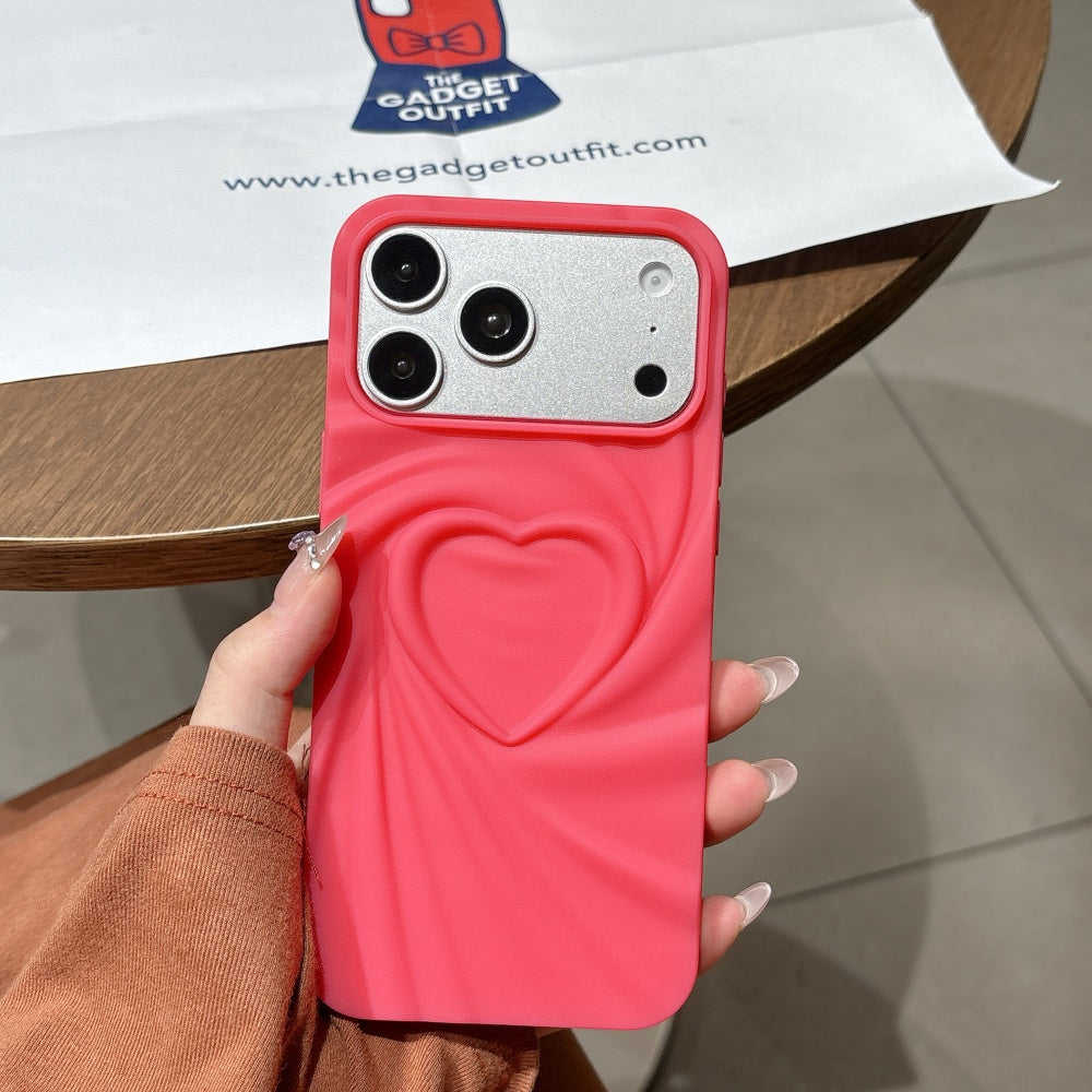 Candy Heart Wave iPhone Case – Playful Pink Aesthetic Phone Cover
