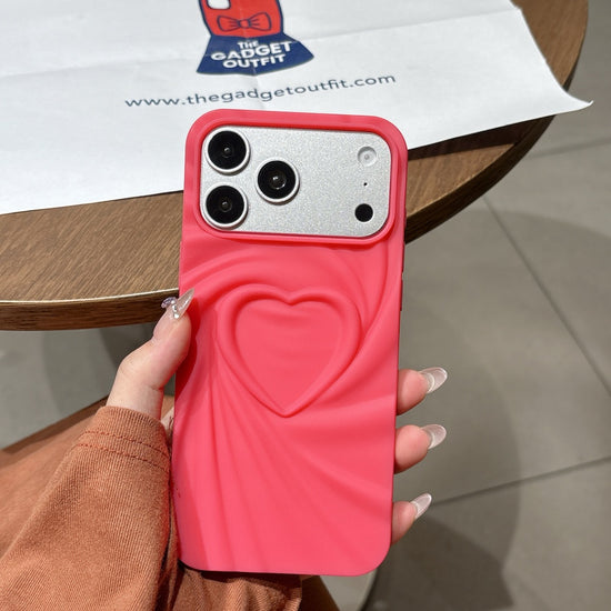 Candy Heart Wave iPhone Case – Playful Pink Aesthetic Phone Cover