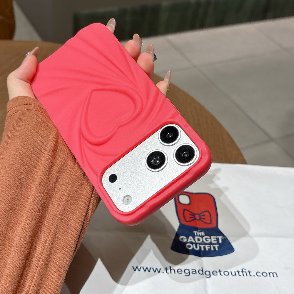 Candy Heart Wave iPhone Case – Playful Pink Aesthetic Phone Cover