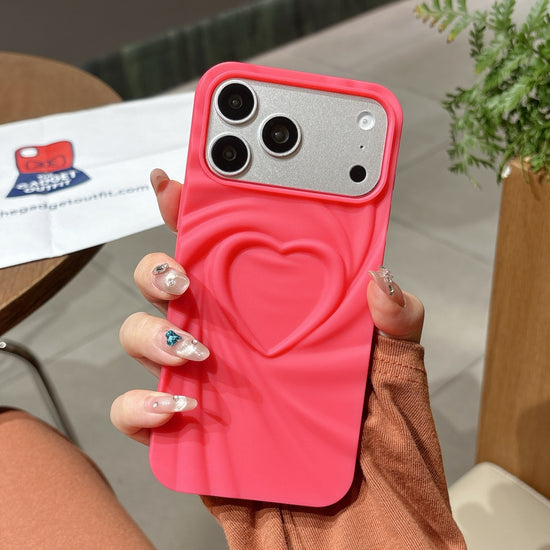 Candy Heart Wave iPhone Case – Playful Pink Aesthetic Phone Cover